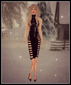 vm banded dress glitter black, truth mira_001